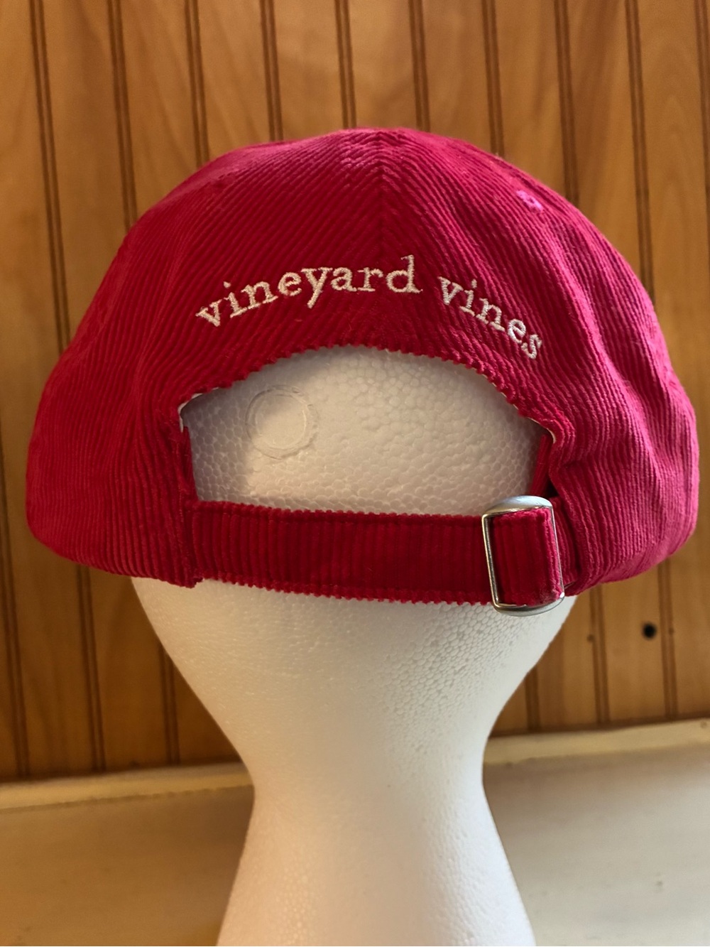 VINEYARD VINES Corduroy Red Whale Strapback Cap NWOT - Picture 4 of 7